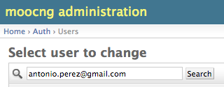 Searching the user to gice permission to create courses in admin interface