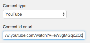 Copy and paste the URL from Youtube to the URL text box